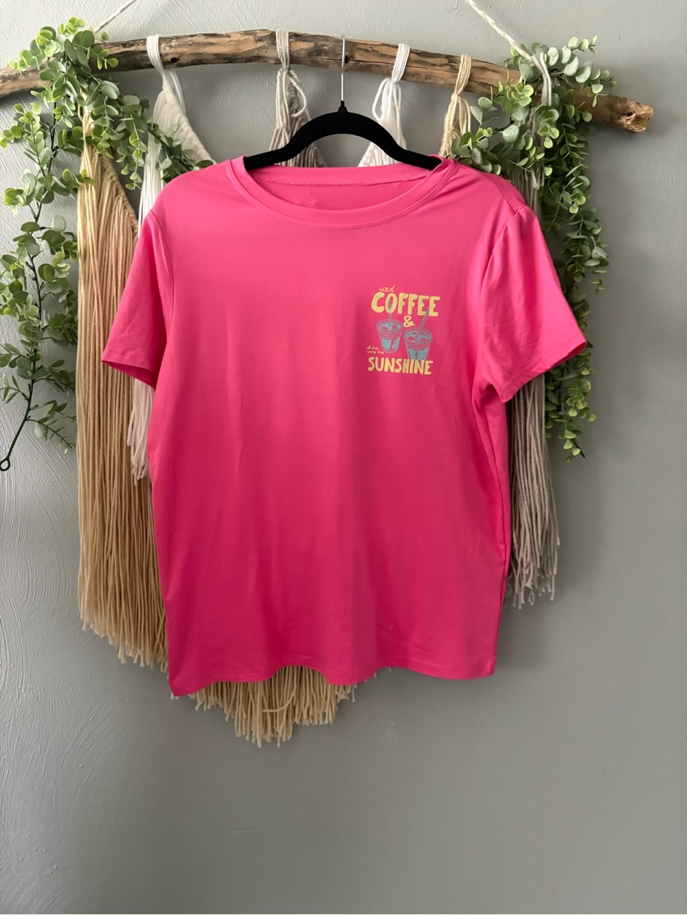 ✨Buy One Get One Free ✨ Hot Pink 'Coffee & Sunshine' Graphic Tee